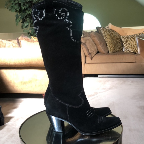 Via Spiga Women’s Western Black Suede all leather size 8. - Picture 3 of 5